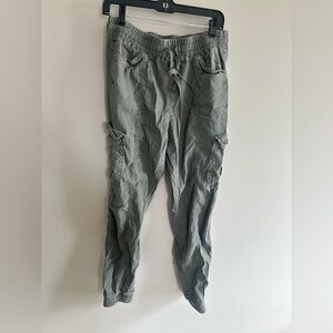 INC International Women’s Cargo Joggers army Green med drawstring elastic waist